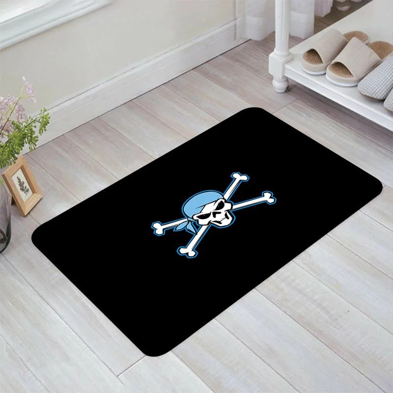 Skull Crossbones Pirate Floor Mat Home Aesthetic Room Decoration Kitchen Carpet Balcony Doormat Entrance Door Carpets Rugs Foot