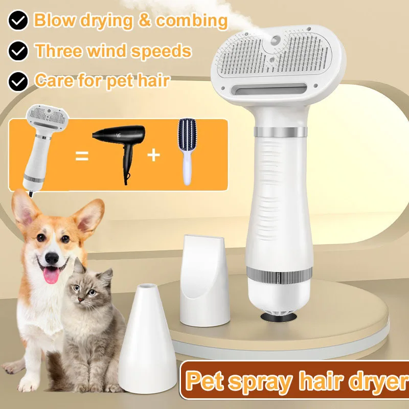 Pet Dog Quick Detangling Comb No Clean Spray Blow Dryer Hair Pet Comb No Clean Spray Set