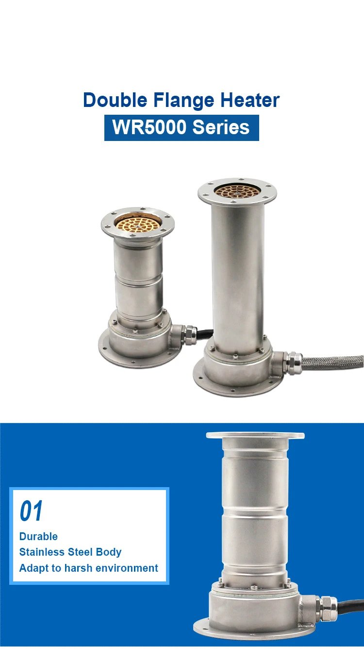 Large Power Double Flange LE 5000 DF Hot air Heater Heat Cycle  for Airduct System Heating Tunnel