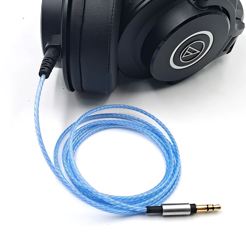 For Audio Technica ATH-M40X M50X M60X M70X Sennheiser HD2.30 HD560S Earphone Replaceable 3.5mm to 2.5mm Silver Plated Cable