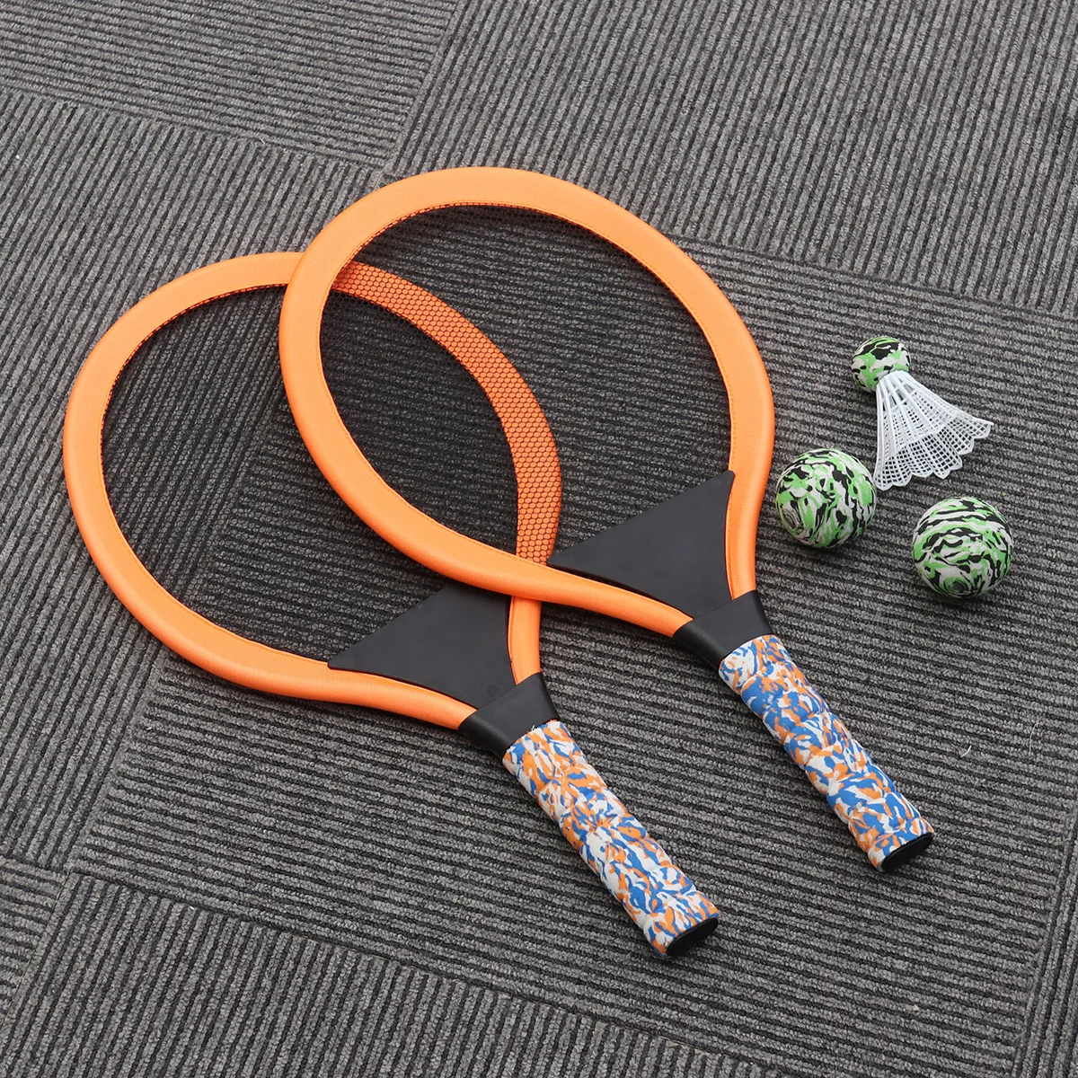 

Tennis Racket Set Oval Child Dribble Easy to Carry Kid Badminton Blue Racquet Kids Rackets Lightweight