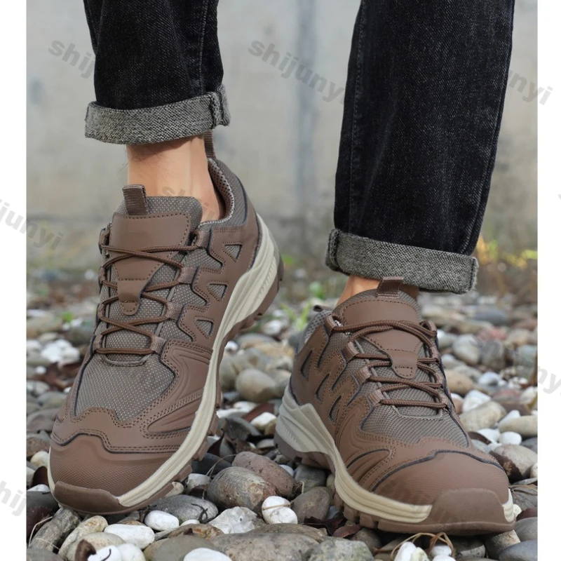 

Men's Outdoor Hiking Shoes 2026 Spring New Plus Size Non Slip Hard Wearing Platform Sneakers Comfortable Breathable Casual Shoes