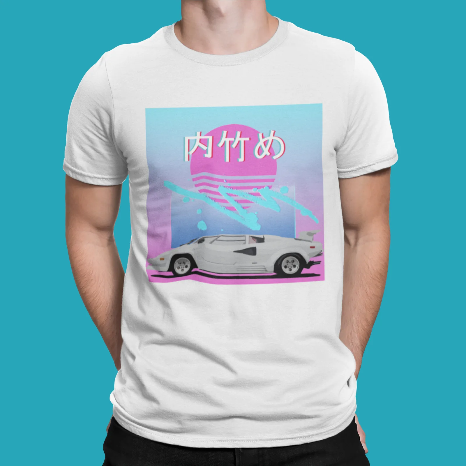 Белая дизайнерская футболка 80-х годов