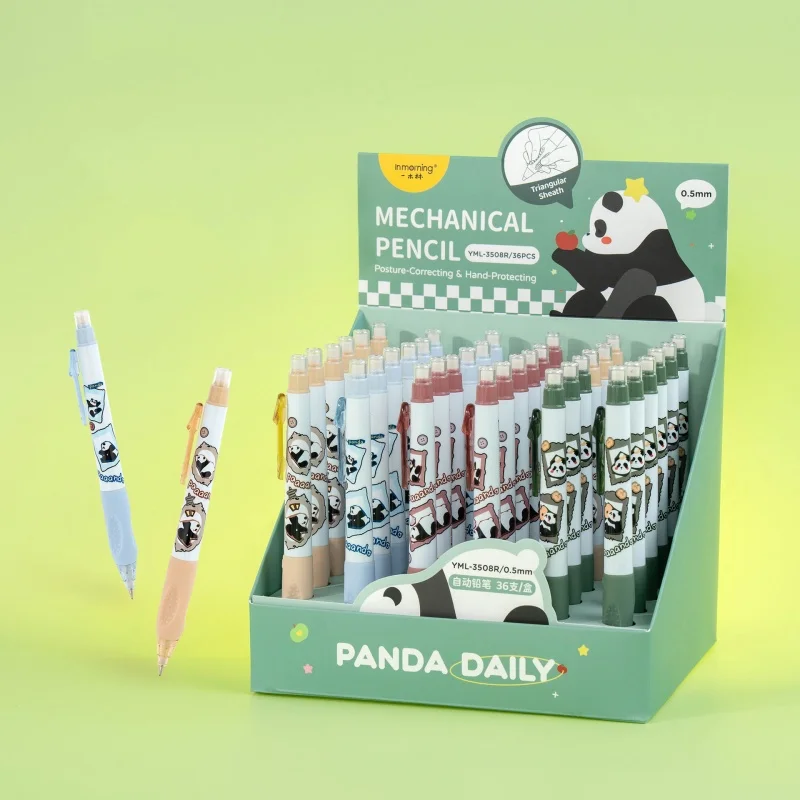 36pcs/lot Kawaii Panda Mechanical Pencil Cute 0.5MM/0.7MM Drawing Writing Automatic Pen School Office Supplies