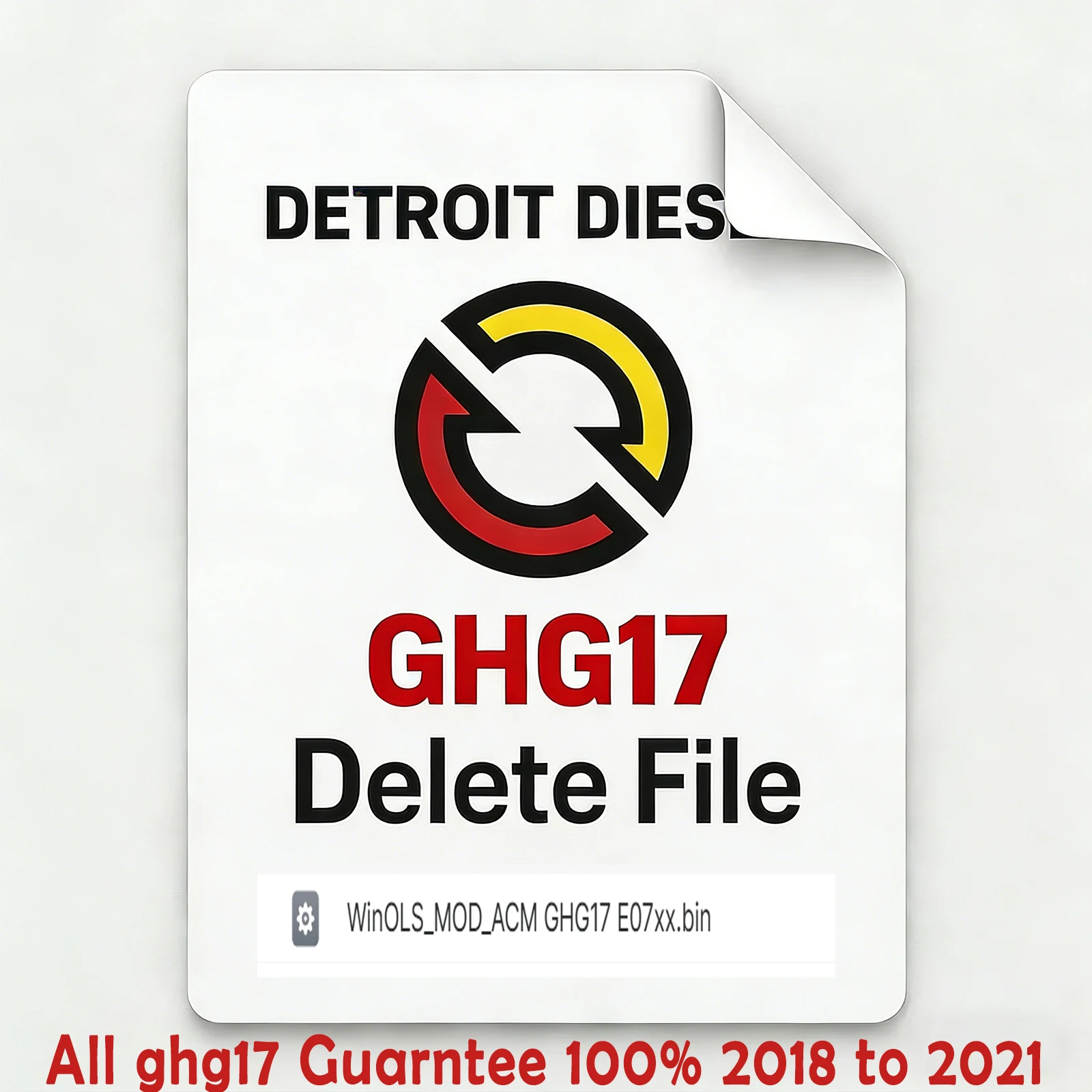 Detroit Diesel Detroit Diesel GHG17 Delete Files for All Ghg17  2018 To 2021 Guarntee 100%  WinOLS MOD ACM GHG17 E07xx.bin