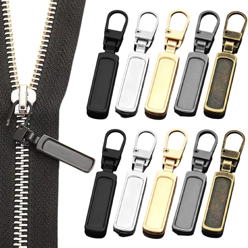 10/5Pcs Replacement Zipper Pull Detachable Zipper Part Replacemen Repair Kit Metal Zipper Pull for Luggage DIY Sewing Craft