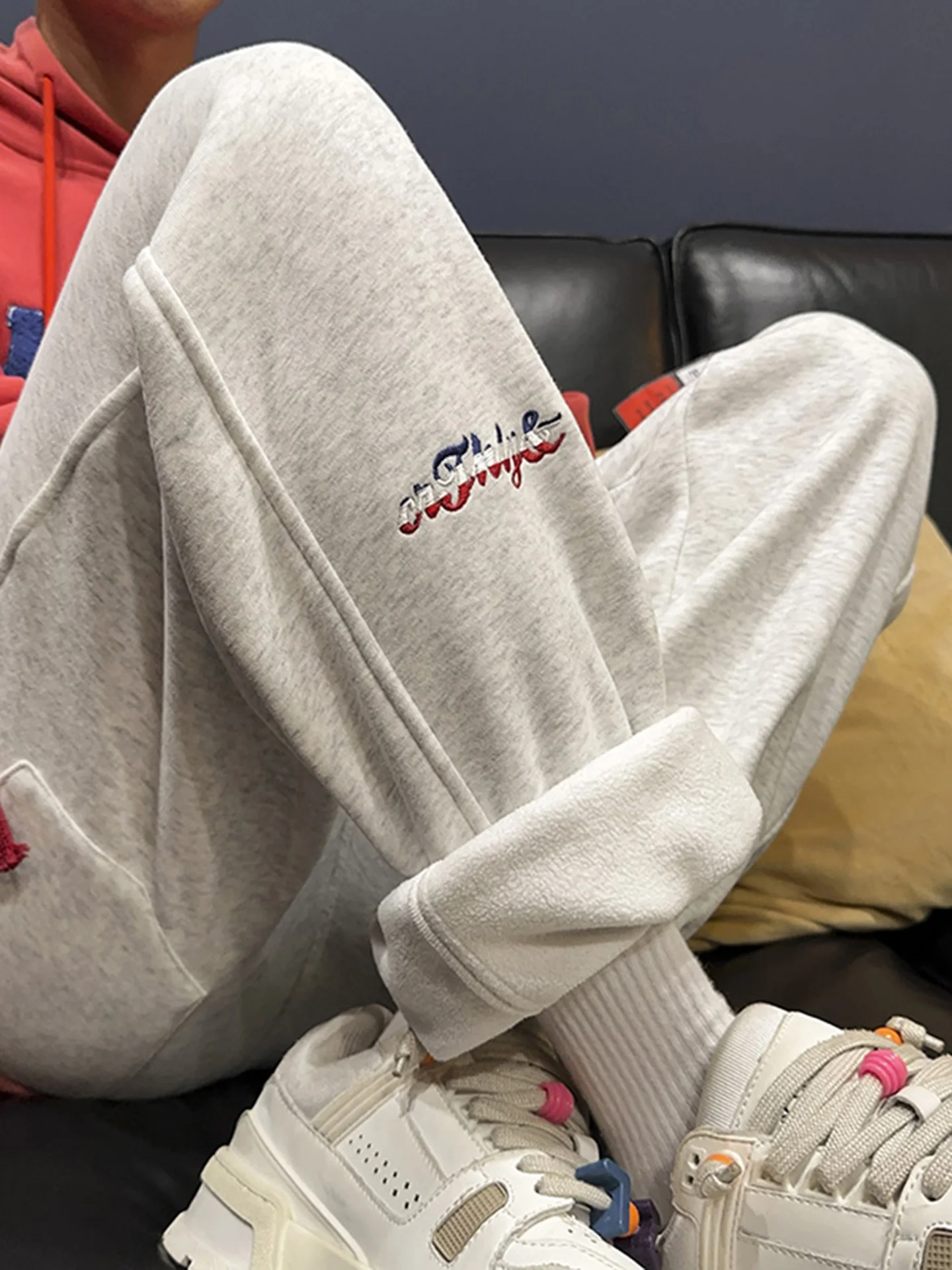 

Спортивные брюки Thiened Fce, мужские повседневные свободные брюки с эластичным поясом и манжетами на низу для подростков и молодежи