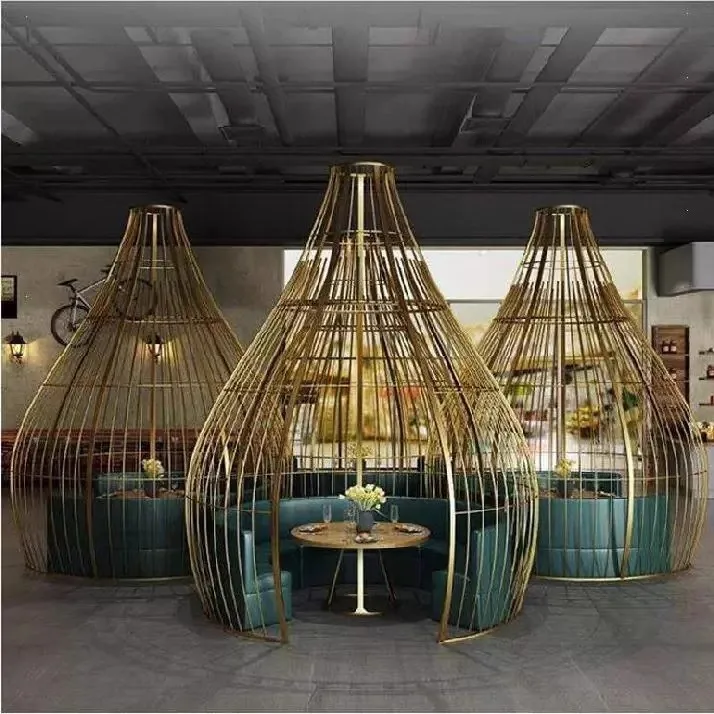 Customizable bird cage aluminum alloy simulation bamboo pattern wallboard aluminum veneer indoor screen partition
