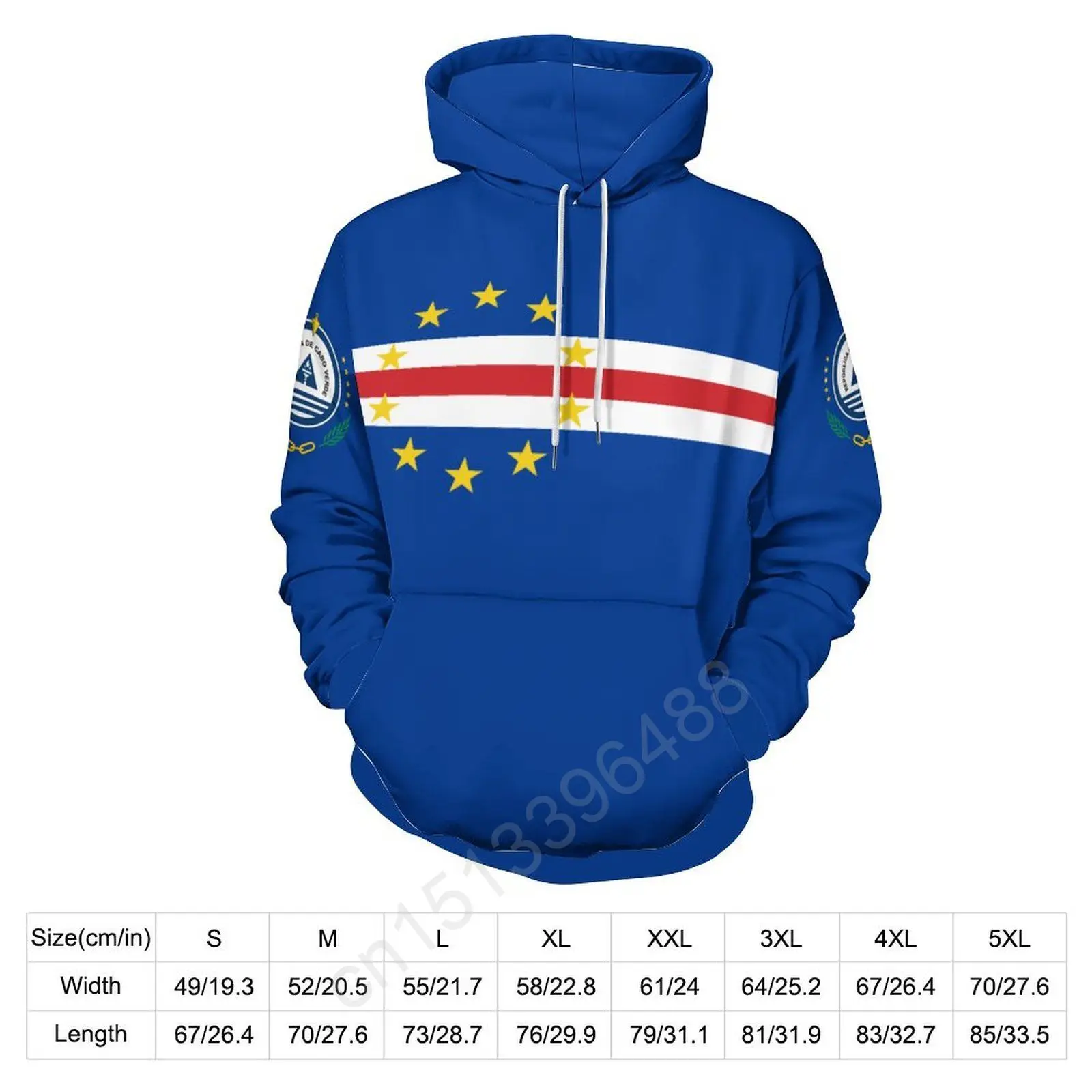 Cape Verde Country Flag 3D Hoodie Polyester Cool Men Women Harajuku Sweatshirt Unisex Casual Pullover Hoodies Custom Name