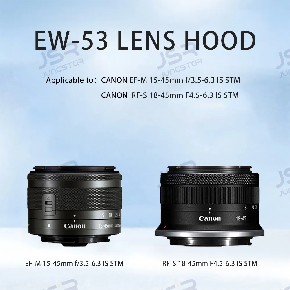 Подходит для объектива Canon EW-53 Light Shield RF-S 18-45 мм EOS R10 R8 R50 M50 M5 M6 M6II Micro Single EF-M 15-45 мм