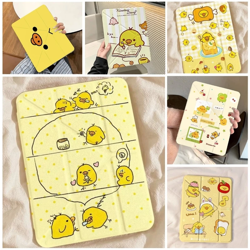 Polka-dot Chick Y-Shape 3 Fold Protective Case for IPad 7th Generation Case 10.9 10th 10.2 7/8/9th Air3 10.5 Air11/13 12.9 11th