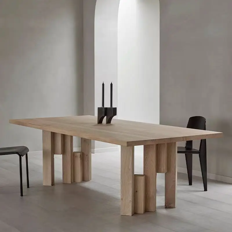 FYDT-mesa de comedor de madera maciza minimalista francesa, muebles modernos de lujo para sala de estar, mesa de recepción, diseñador original