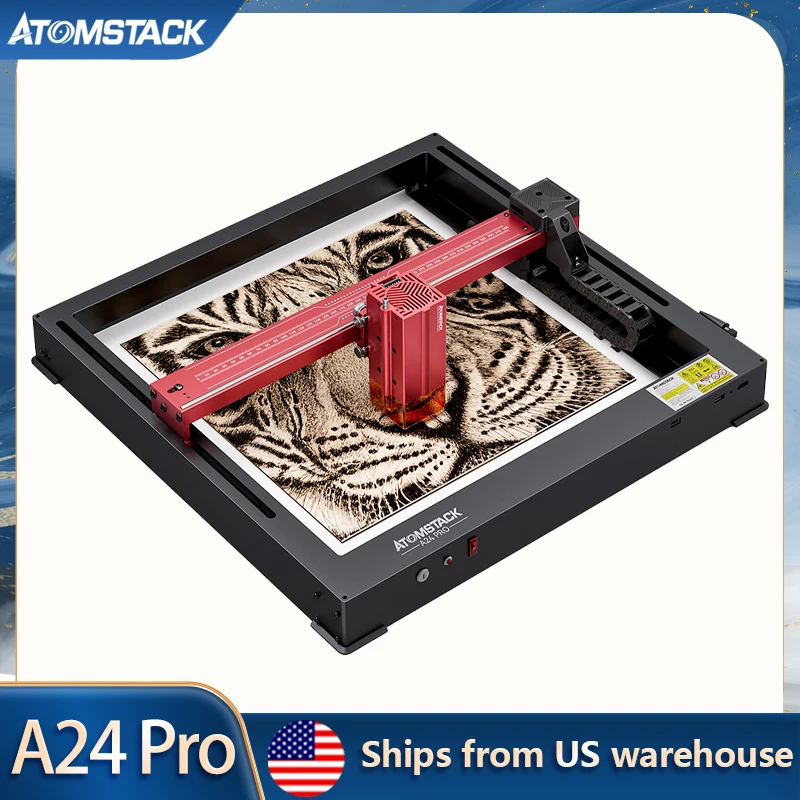 ATOMSTACK A24 Pro Laser Engraving Machine 24W Installation-Free LightBurn Software Support Upgraded Desktop Engraver Cutter