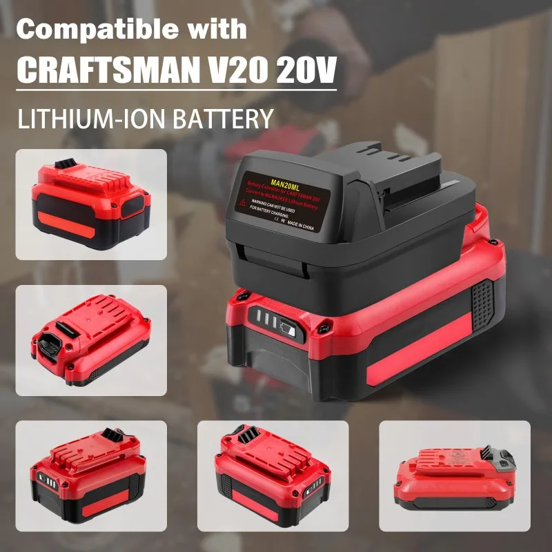 MAN20ML Batterieadapter für Milwaukee 18V Werkzeug, wandelt Craftsman V20 Lithium-Ionen-Batterien in Milwaukee 18V-Batterien um. – Detail 3