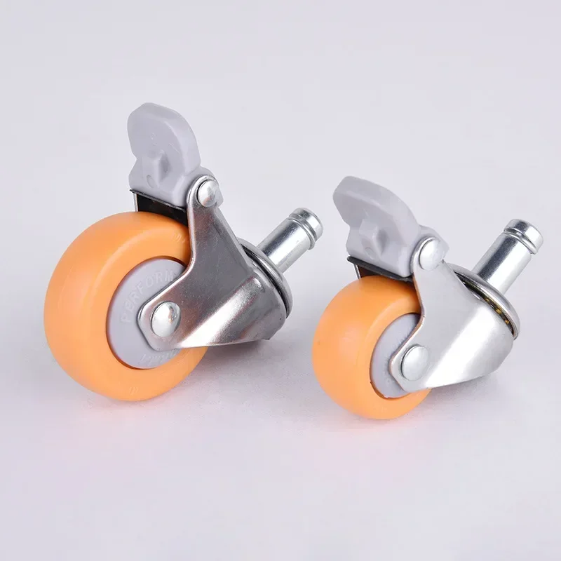 1pcs 1/1.25/1.5/2 inch Orange Swivel Castor Trolley Rubber Furniture Casters Wheels