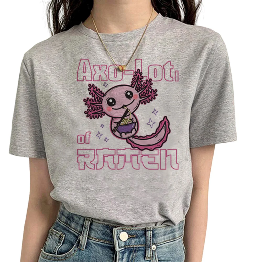 Axolotl maglietta da donna magliette divertenti manga femminile comic anime vestiti