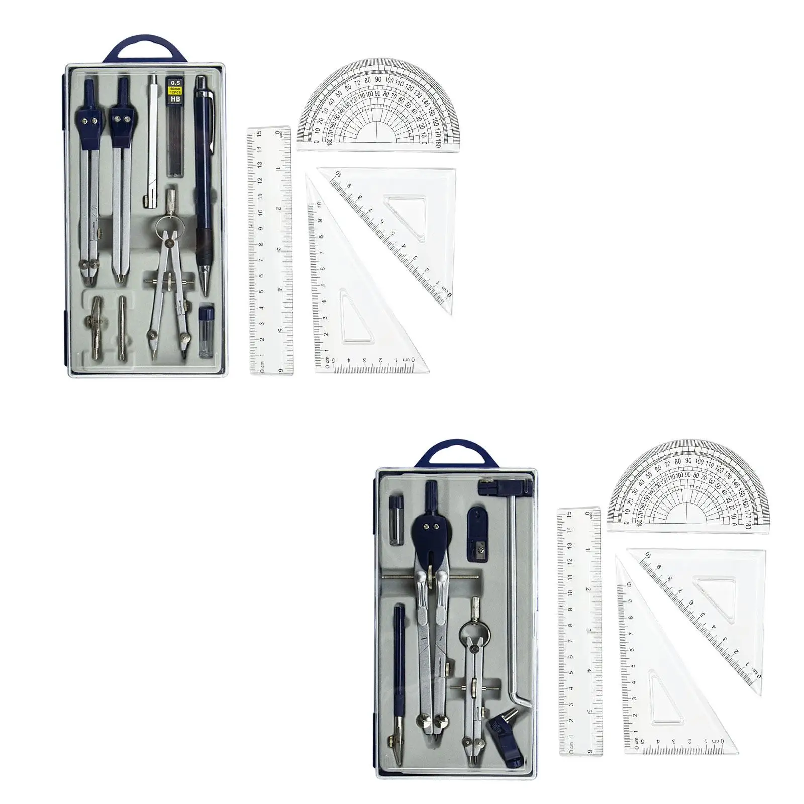 

Geometry Set Professional Essential Geometry Tools Drafting Tools Math Protractor Kit Rulers for Students with Storage Case