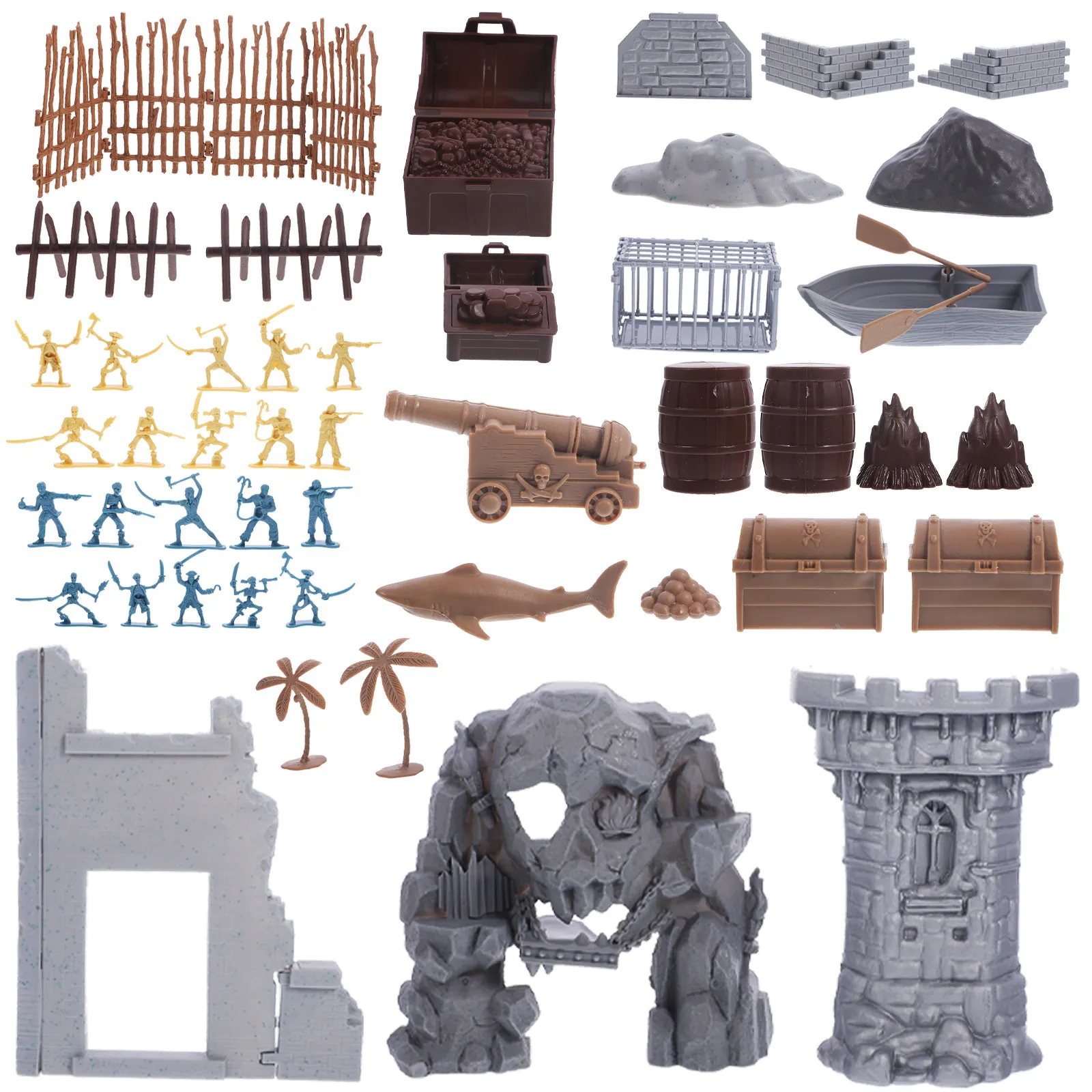 

1Set Pirate Soldier Kit Safe Reusable Miniature Combat Decoration Children Pretend Play Sand Table Layout