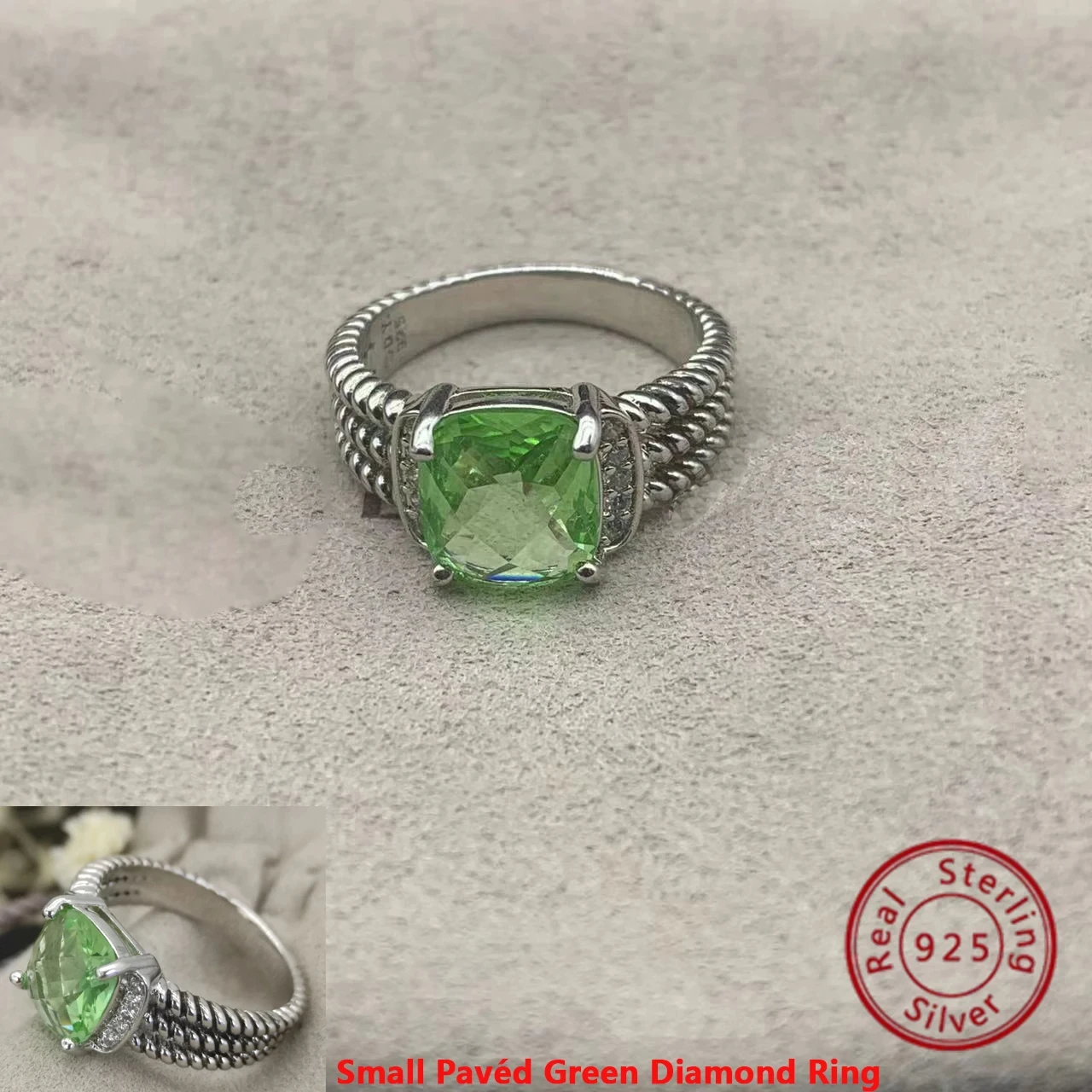 High Quality Fashion 925 silver Dy Gemstone Set Ring Party Match