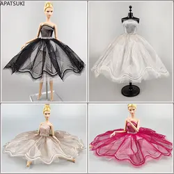 Fashion Waves Ballet Tutu Dress For Barbie Doll Outfit 1/6 Dolls Accessories Dancing Clothes Rhinestone 3-layer Skirt Party Gown