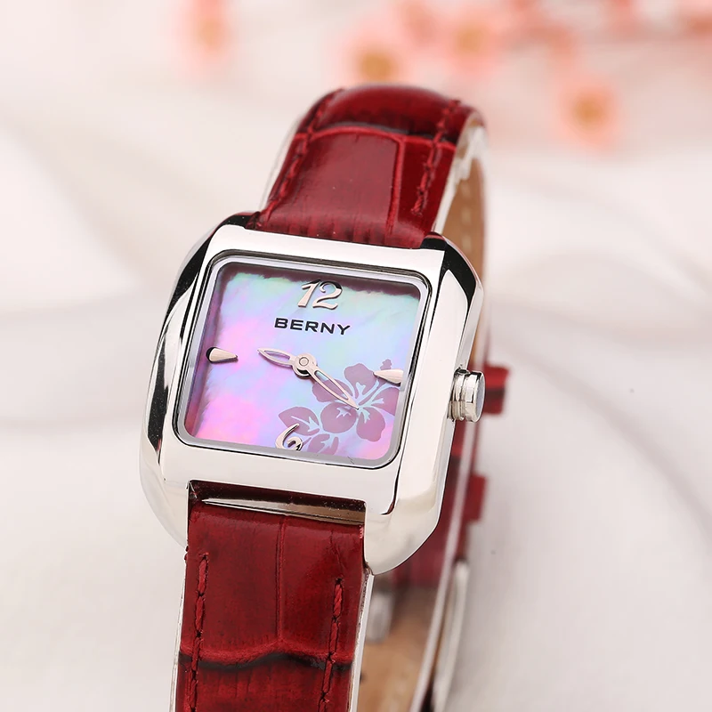 Ladies Quartz Wristwatch Waterproof Luxury Classic Women Small Watch Flower Dial Leather Strap Waterpoof Clock Часы Женские