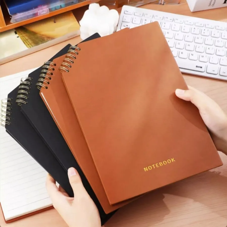 Cuaderno en espiral B5 minimalista de nicho, diseño plano y grueso, libro diario de estudiante estético elegante, cómodo de sostener