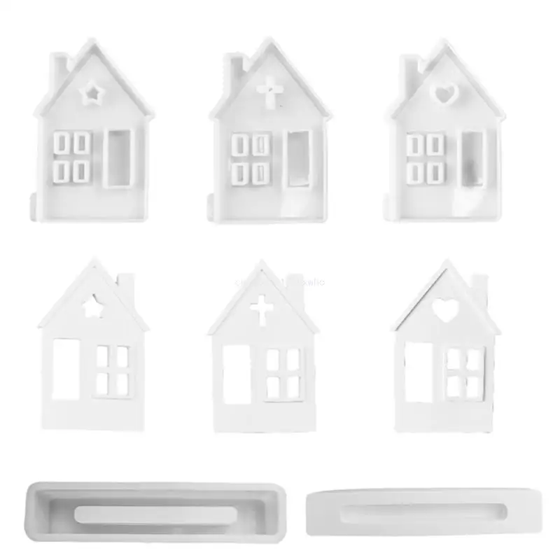 Прямая поставка, силиконовые формы в форме домика для выпечки шоколадного торта, украшения из помадки, гипсовые украшения, для
