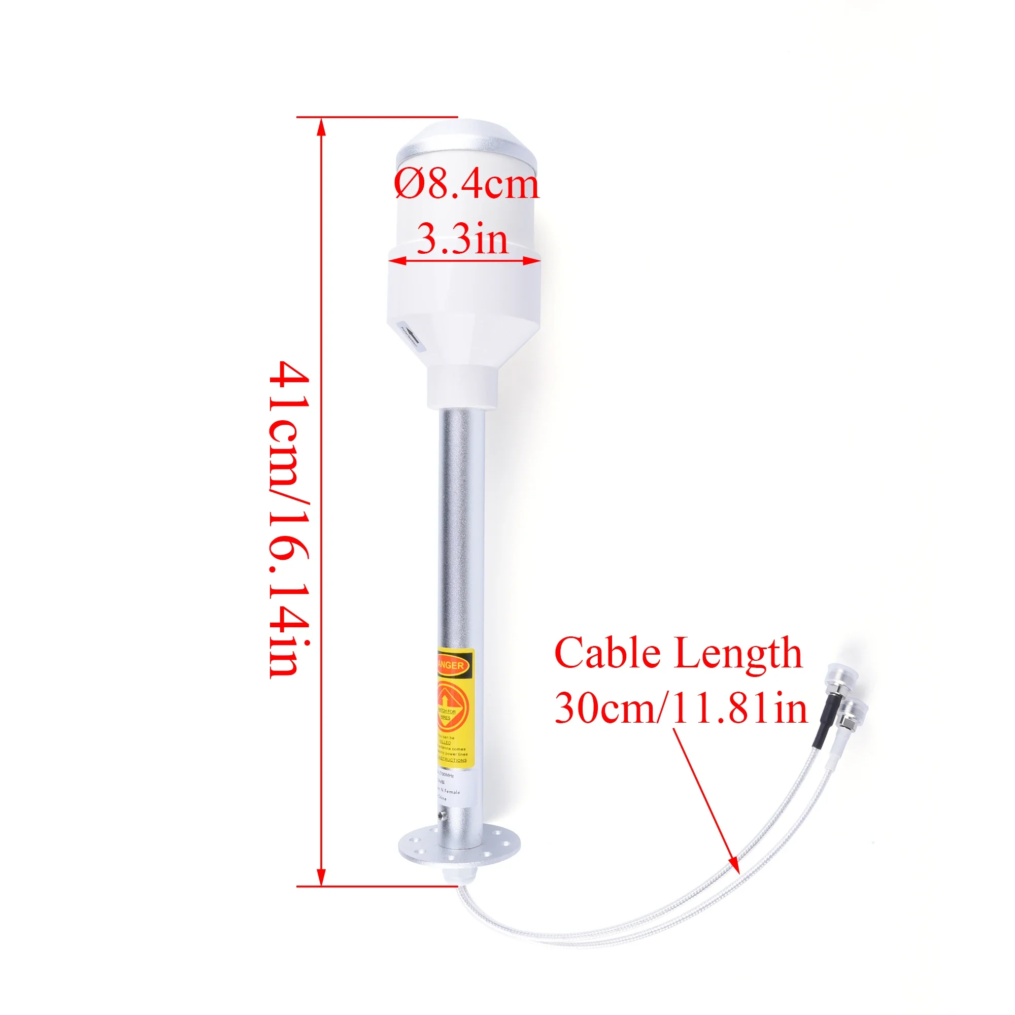 4G Outdoor Premium Directional Antenna Feed 2*24dB Long Range Dual Band Feedhorn N-Female for Bipolarized Parabolic Grid Antenna