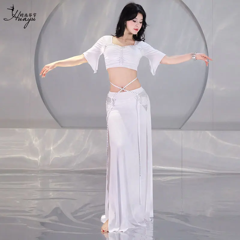 

2026 New Summer Belly Dance Outfit Sexy Long Skirt Practice Wear Oriental Dance Performance Group Uniform Set