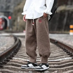 Winter Warm Thicken Sweatpants Men Fashion Joggers Elastic Waist Drawstring Casual Pants Male Brand Fleece Trousers