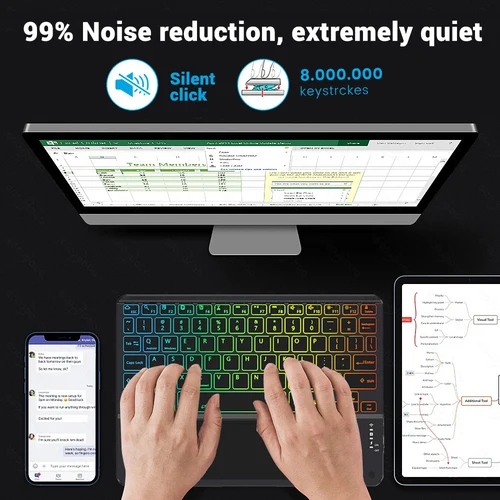 Imagen 2 del producto Funda con teclado Samsung Galaxy Tab para A8 10,5 S6 Lite 10,4 S7 S8 11 pulgadas S7 FE S8 Plus 12,4 pulgadas funda con teclado para tableta español