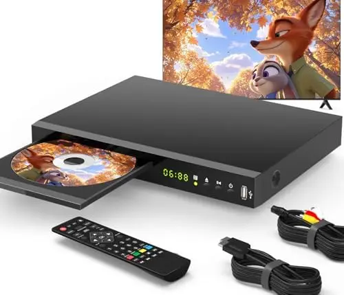 

Blu-ray DVD Player 1080P Full HD, Plays All DVDs & Region A Blu-rays, USB 128G, HDMI/AV/Coaxial, PAL/NTSC