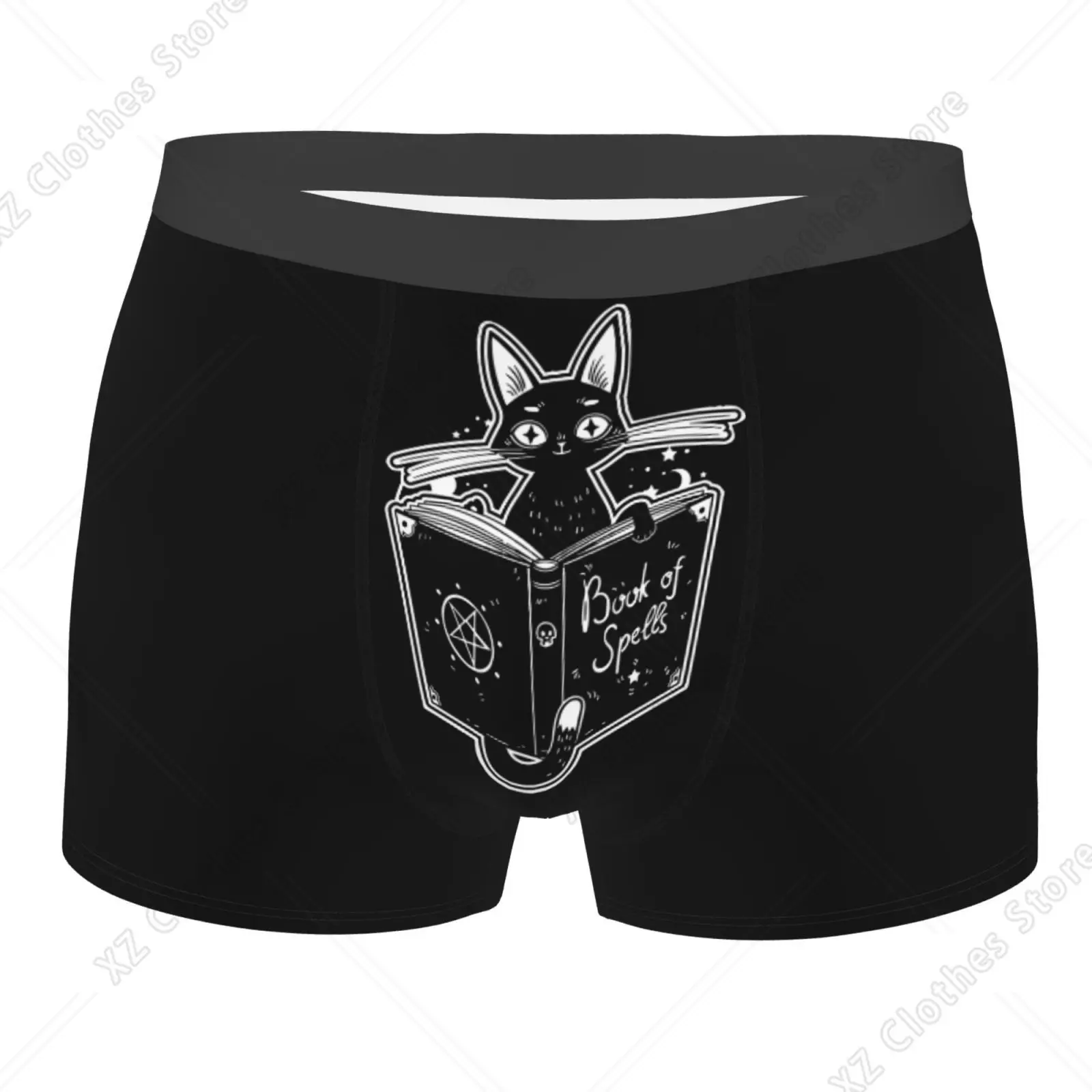 Black Witch's Cat Reading Men Underwear Healthy Soft Comfortable High-Quality Men's Briefs Stylish Trendy Casual Sports Panties