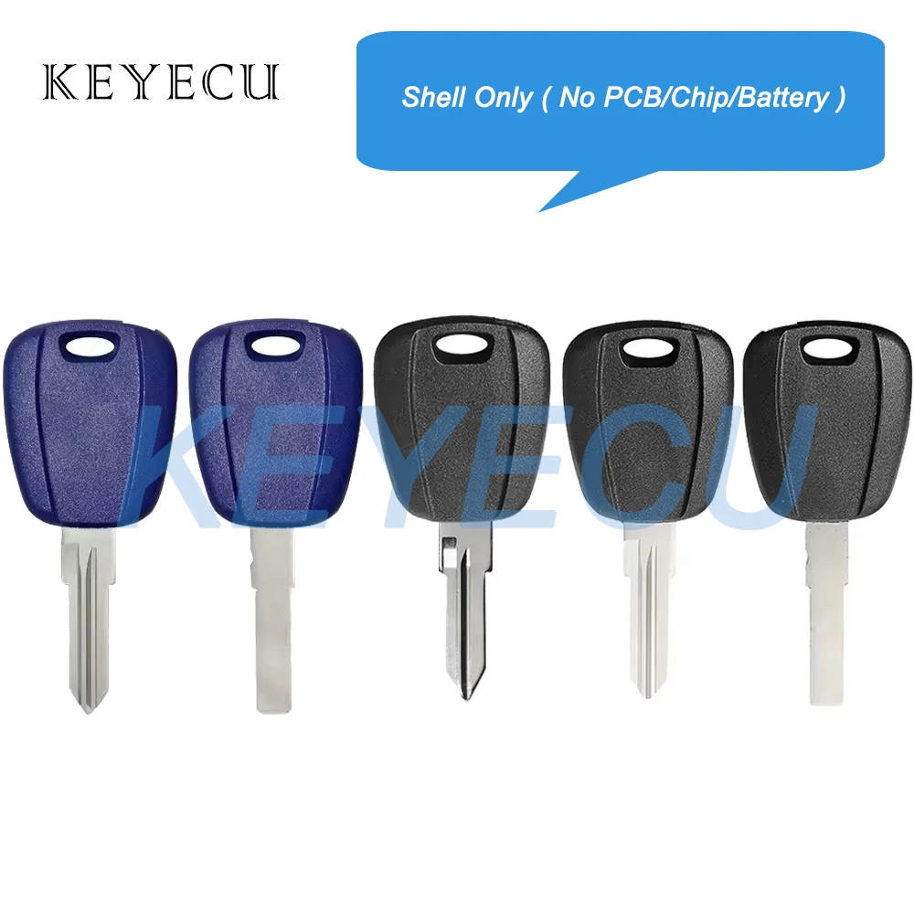 Keyecu Uncut Ignition Transponder Key Shell Cover for Fiat Bravo Punto Ducato Daily Stilo 1998 1999 2000 2001 2002 2003 04 2005