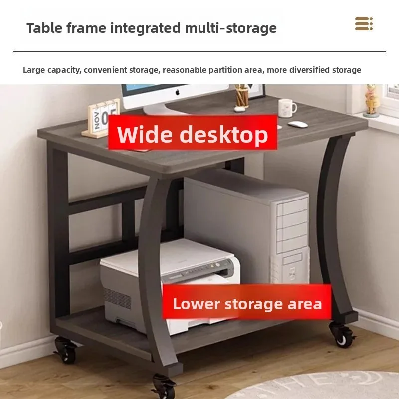 Small Apartment Computer Desk Home Desktop Bedroom Mini Study Table Single Mobile Simple Double-Layer Table for Compact Spaces