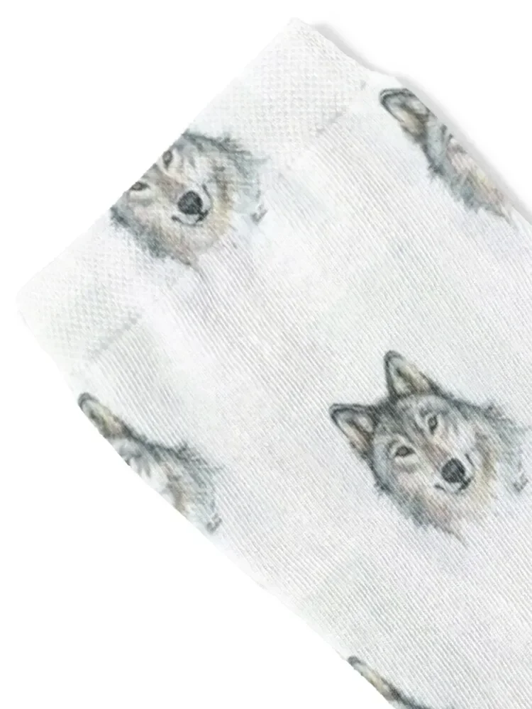 Wolf Watercolor Portrait Wild Animal Art Socks anti-slip winter gifts Stockings compression Socks For Man Women\'s