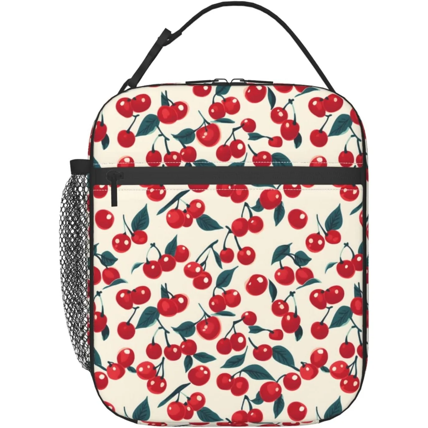 Insulated Lunch Box for Kids Boys Girls, Reusable Lunch Bag for School, Office, Picnic, Work, Travel, Cherry Theme Lunch Box