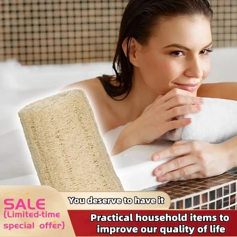 Naturalna gąbka luffa 1/2 szt. Szczotka do peelingu ciała, narzędzie do kąpieli spa, wielofunkcyjny czyścik do łazienki, kuchni, do codziennej czystości. — zdjęcie 6