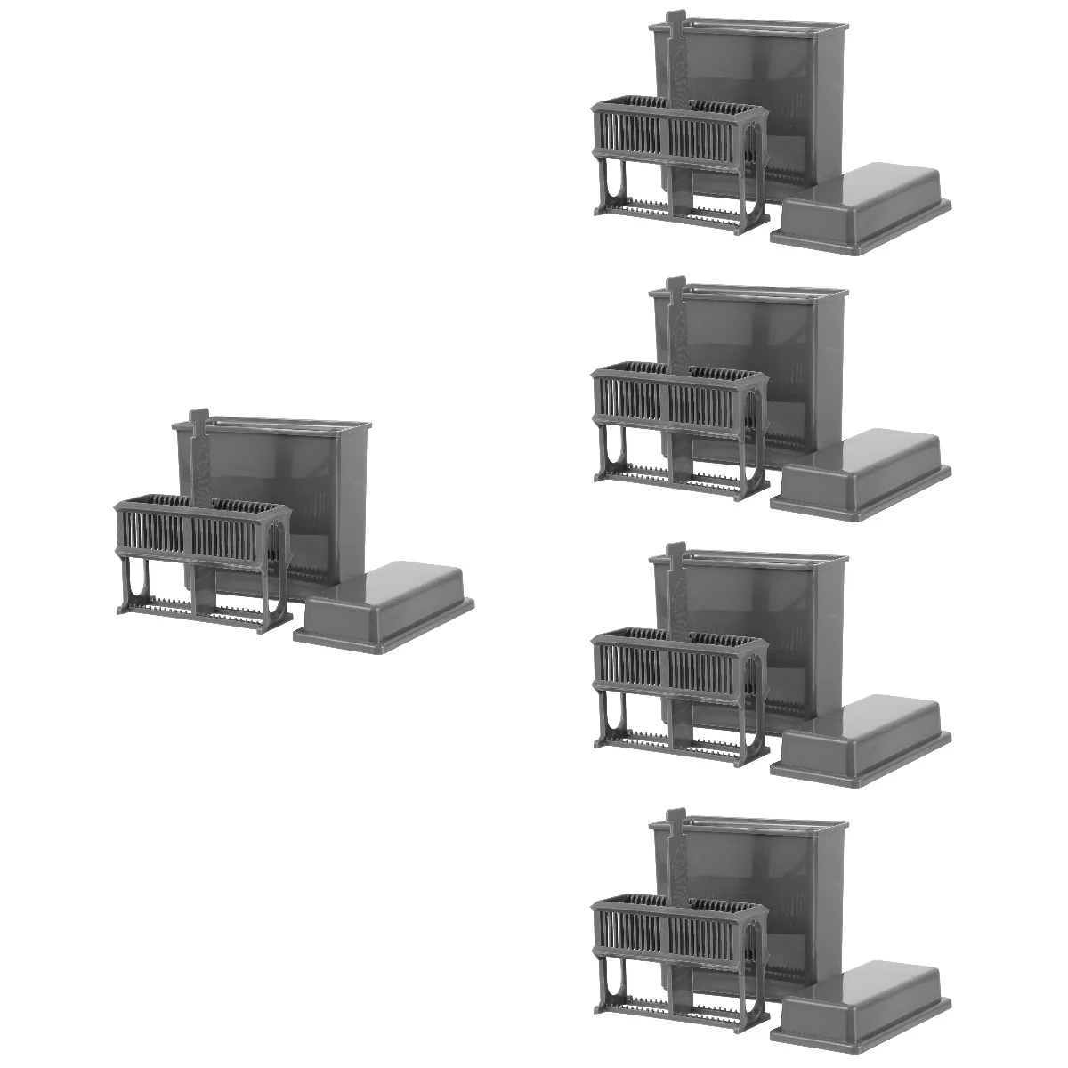 5 Sets Objektträger, Objektträger, Aufbewahrung für Labor, Flip-Kit, Mikroskop-Färbeglaster, Kunststoff, für Kinder, 24 Fächer, Reagenzglas