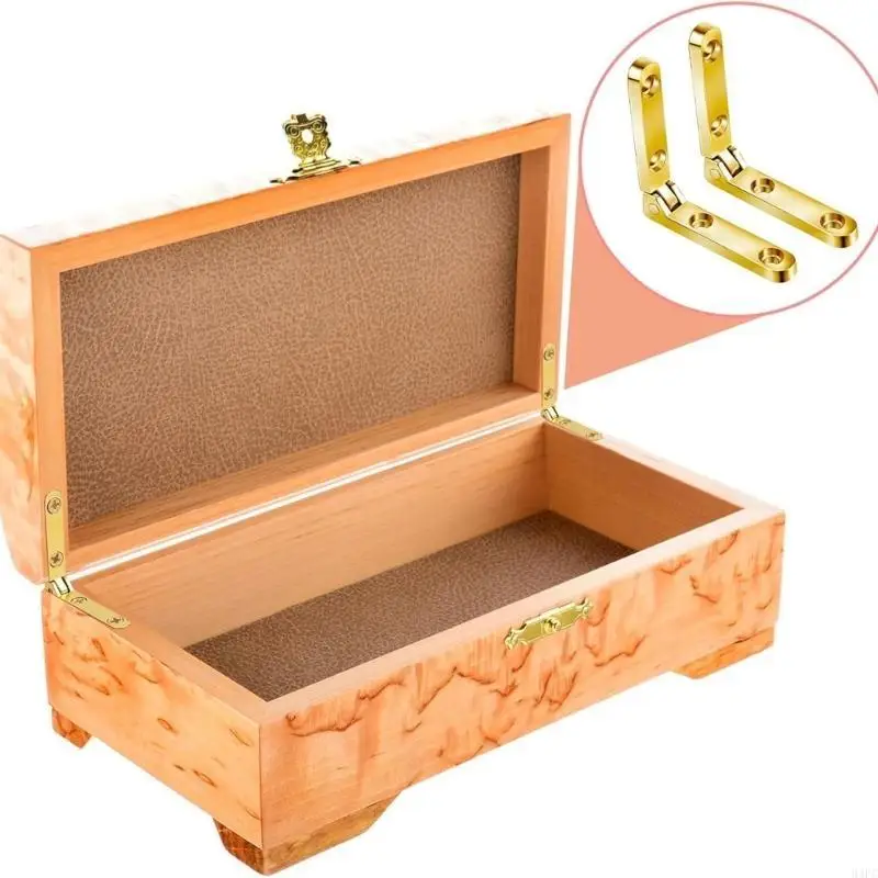 

94PC 30 Set Gold Boxes Hinges 90 Degree Hinges Set for Small Chests & Craft Projects