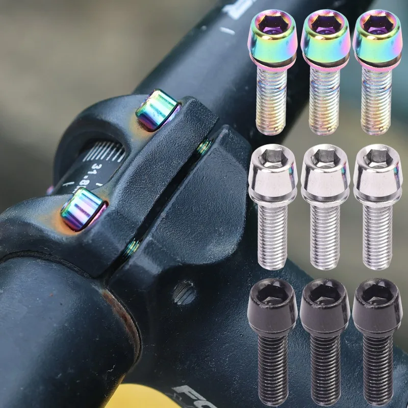 

Bike Stem Bolts Titanium Plated Mountain Road Bicycle Handlebar Replacement Corrosion Resistant Steel Multi Color Cycling Parts