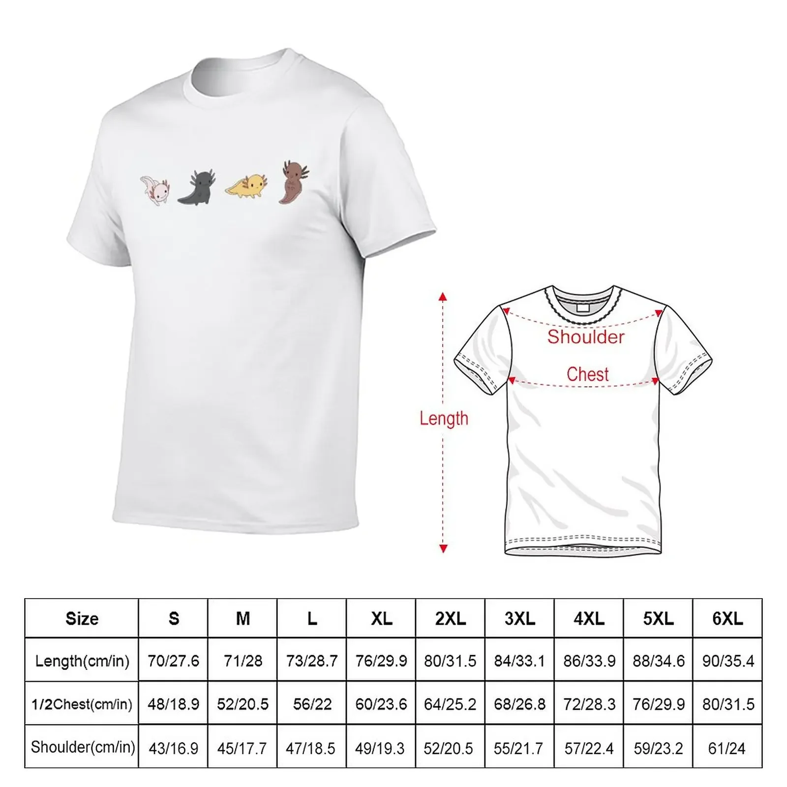 Axolotl Parade T-Shirt vintage clothes sublime anime t shirts for men cotton