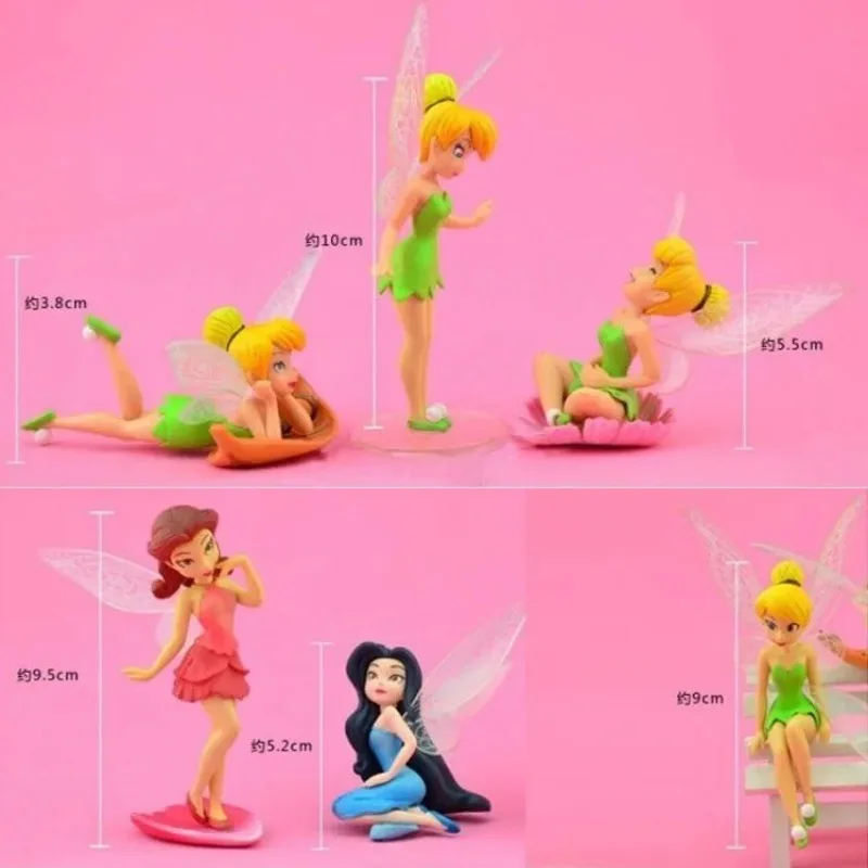 6 pieces/set cartoon Tinker Bell fairy tale girl Tinker Bell PVC action figure toy mini doll children\'s birthday present