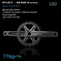 RYET Senicx Gravel Bike Cranksets 24mm Spindle 165/170/172.5/175MM Bicycle Crankset 42T 110BCD 4 Bolts Chainring Cycling Parts