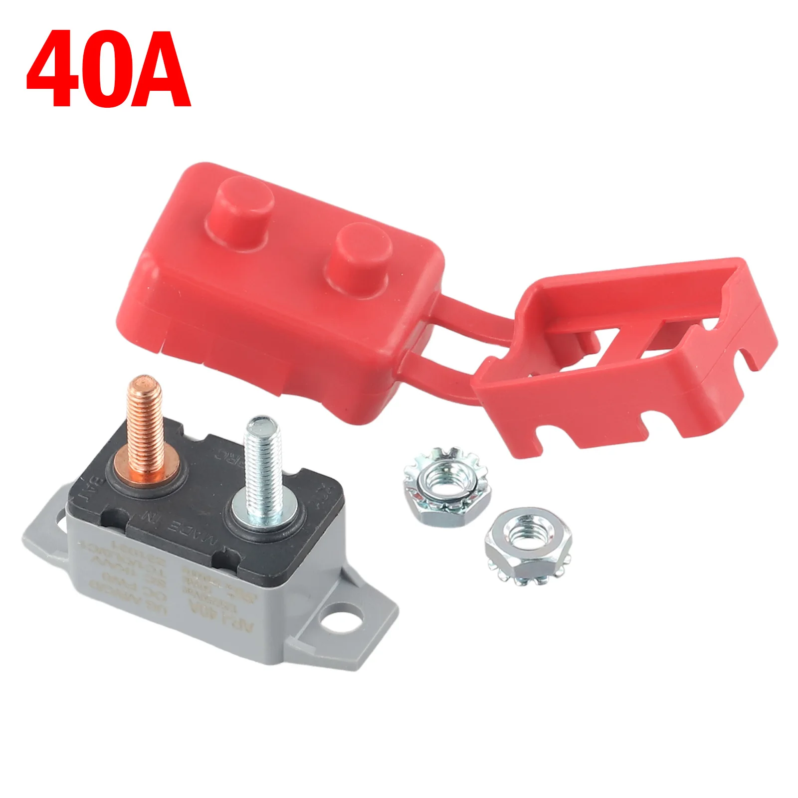 Cubierta protectora de disyuntor 40A, fusible de batería Dual, reinicio automático, Protector de temperatura, Protector de sobrecarga, herramientas eléctricas