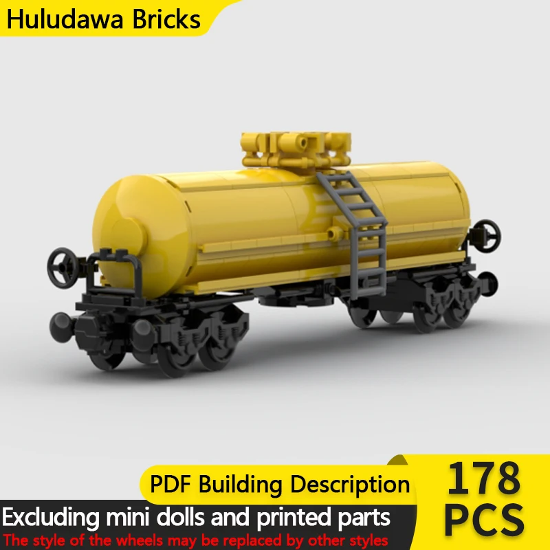 

Конструктор City Car Model MOC: Желтый Поезд-Танкер, Модульная Технология, Подарки для Детей на Праздники, Набор для Сборки