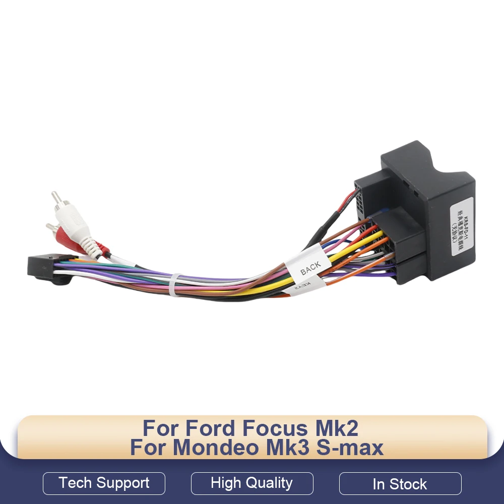 For Ford Focus Mk2 16 Pin Plug Wiring Harness Radio Adapter Antenna Car Head Unit 12V Connector Cable for Mondeo Mk3 S-max