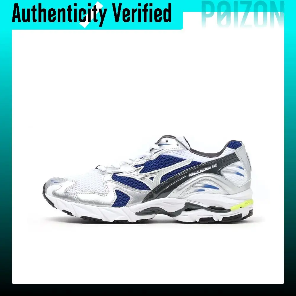 Mizuno Wave Rider 10 Running Shoes Unisex Low-top White Blue D1GA210406