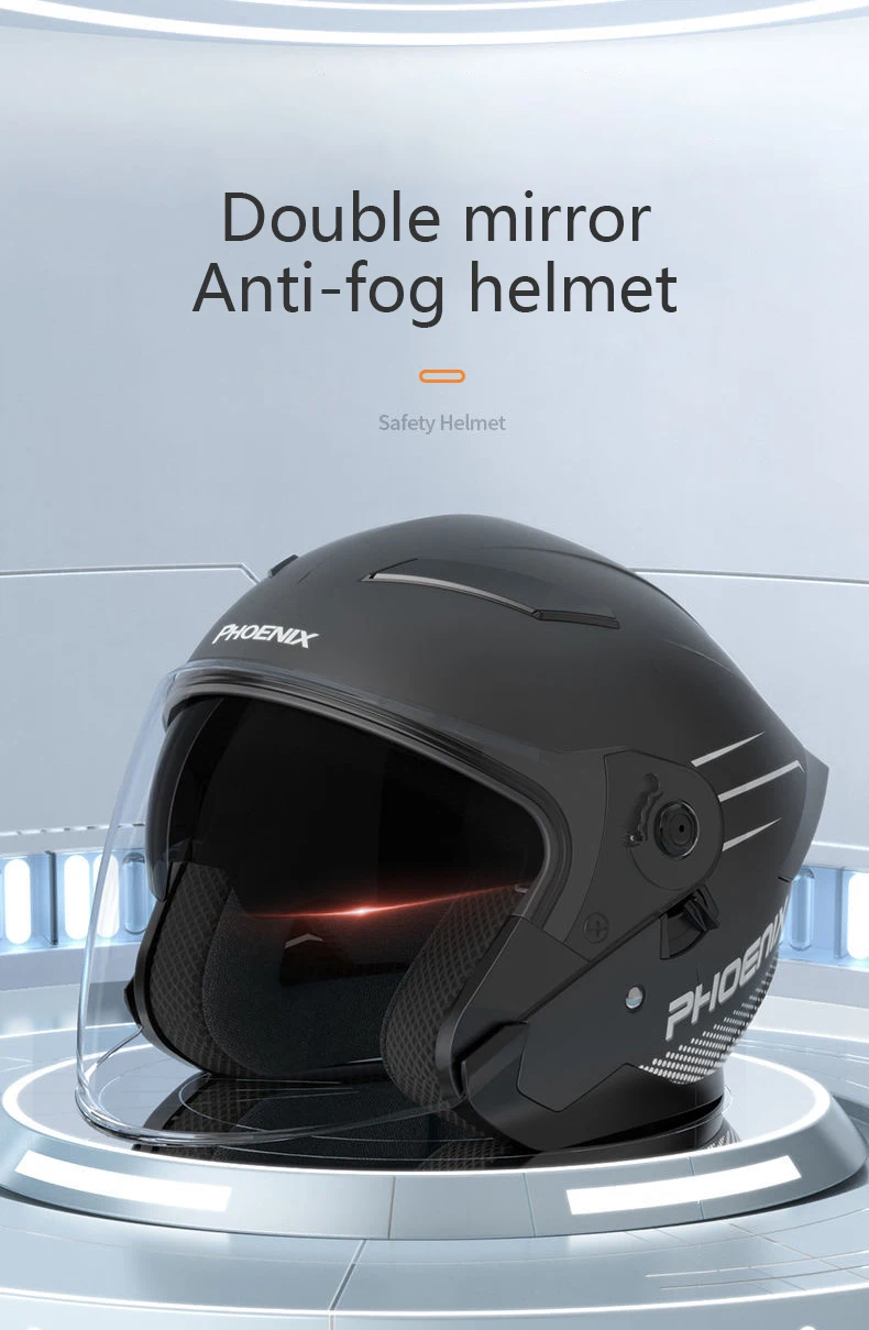 Casco de motocicleta, casco de cara abierta de media cara para