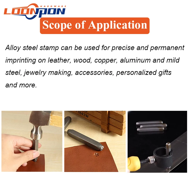 Loonpon Metal Stamping Kit Number Letter Stamps Set Alloy Steel Stamp DIY Punch Tools for Leather Metal Aluminum Mild Steel